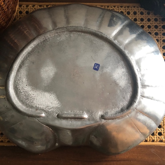 Pewter Metal Clamshell/Seashell Serving Bowl Made in Mexico Vintage - Picture 12 of 12